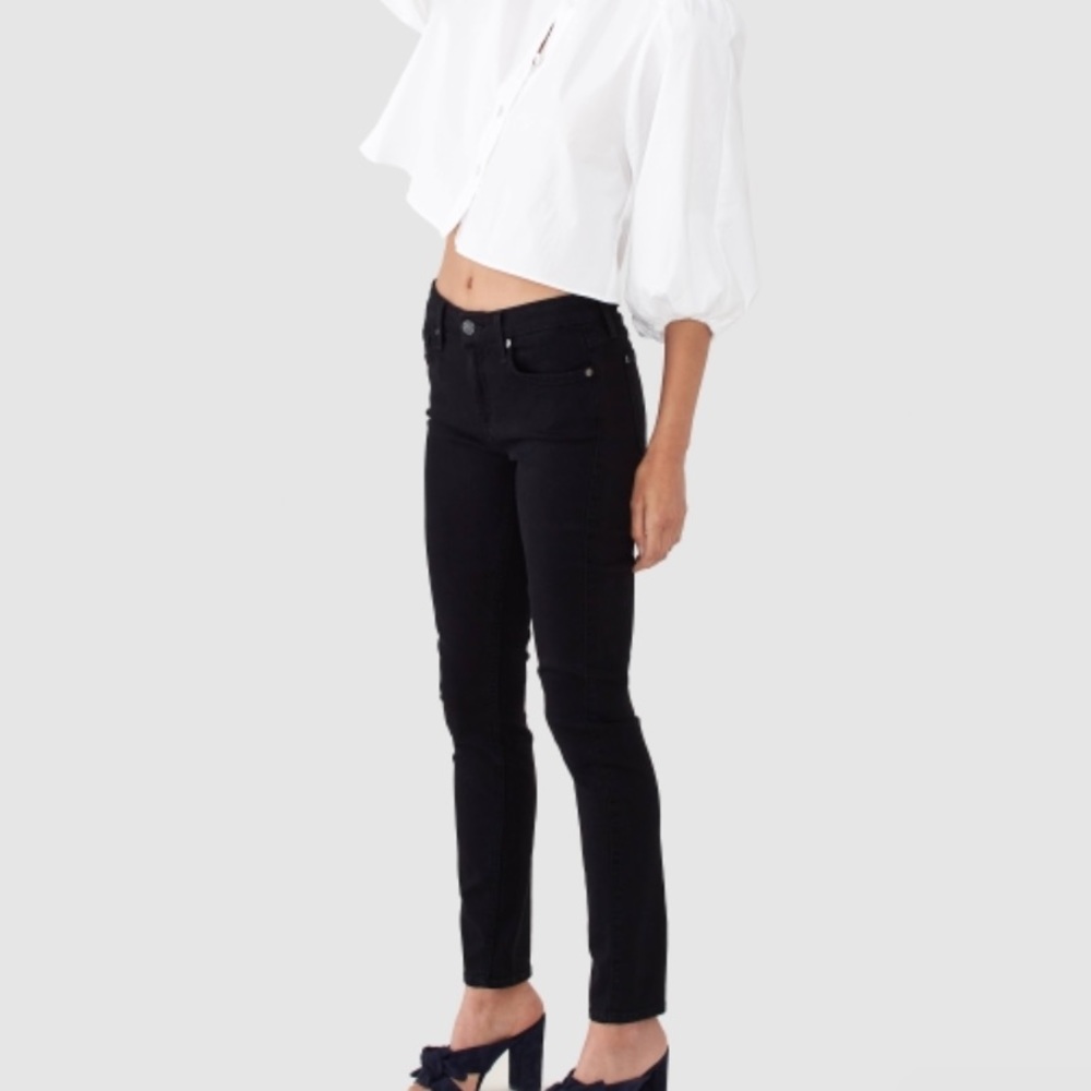 7 for All Mankind Women's Air Ankle Skinny Jeans, Black, 26